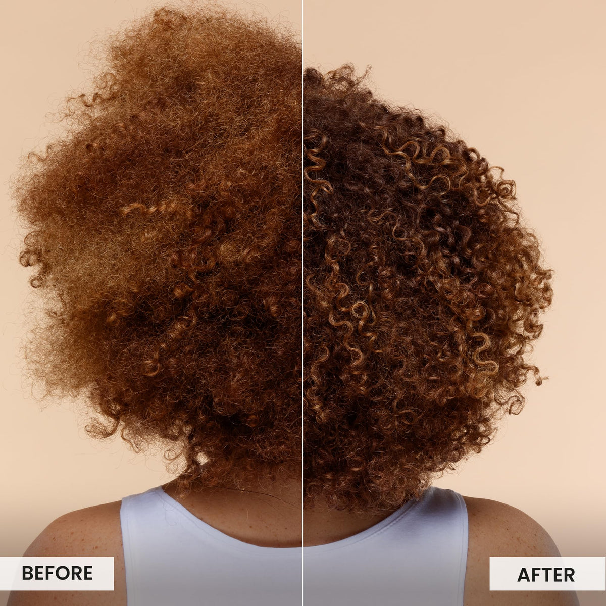 CURLSMITH applying salve to dry curls to strengthen strands before shampooing