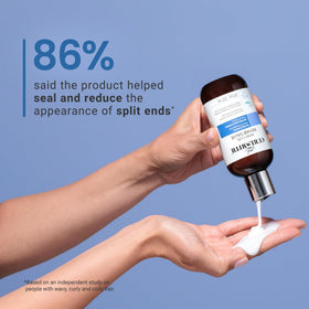CURLSMITH 2 oz jar in hand indicating compact travel-friendly convenient size
