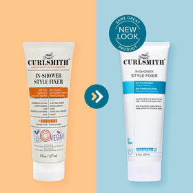 CURLSMITH styling on wet curls in shower showing ease of application