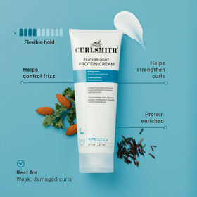 CURLSMITH cream texture close-up highlighting lightweight feel and easy spreadability