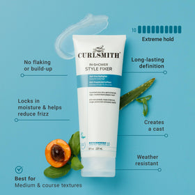 CURLSMITH gel texture close-up highlighting glossy smoothing effect