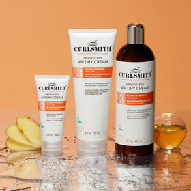 CURLSMITH before-and-after curls demonstrating reduced frizz and improved natural shape