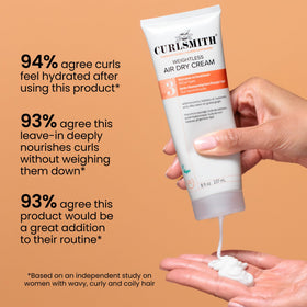 CURLSMITH 2 oz jar held in hand to show compact travel-friendly size and convenience