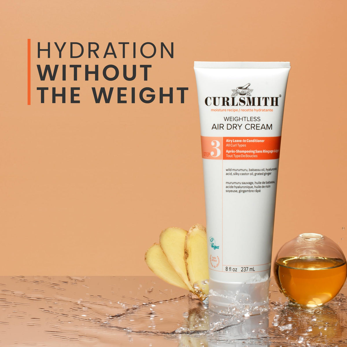 CURLSMITH Hyaluronic Acid ingredient shot highlighting moisture benefit