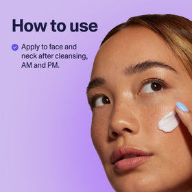 Curology being applied to cheek showing lightweight absorption and calming effect
