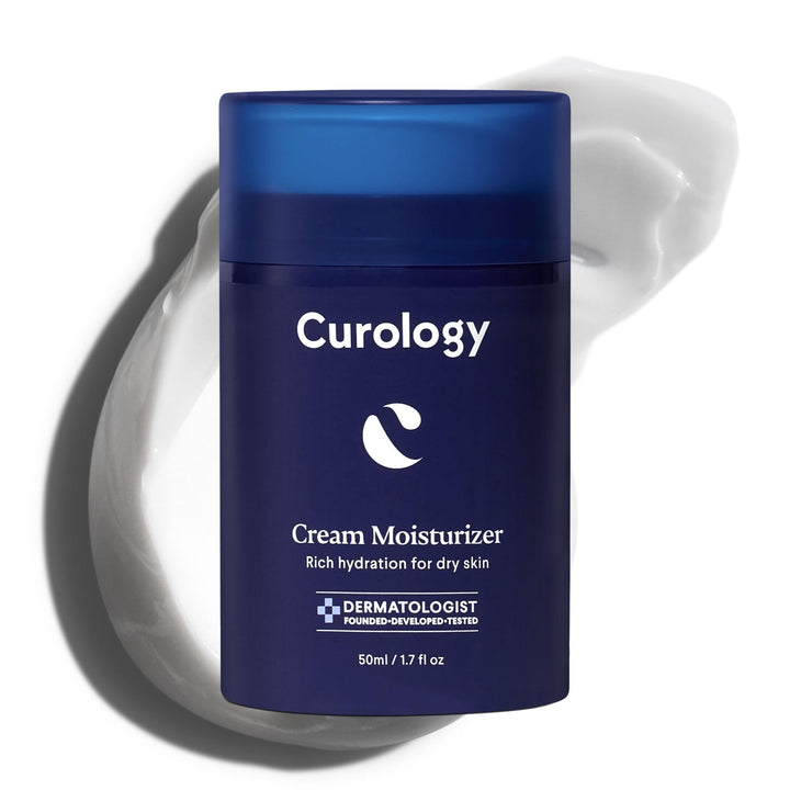 Curology front packaging showing product and claim, highlights hydration benefits
