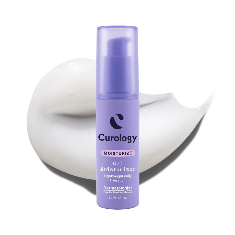 Curology front packaging showing gel moisturizer and hydrating benefit