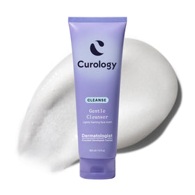Curology front packaging showing gentle facial cleanser and clear benefit
