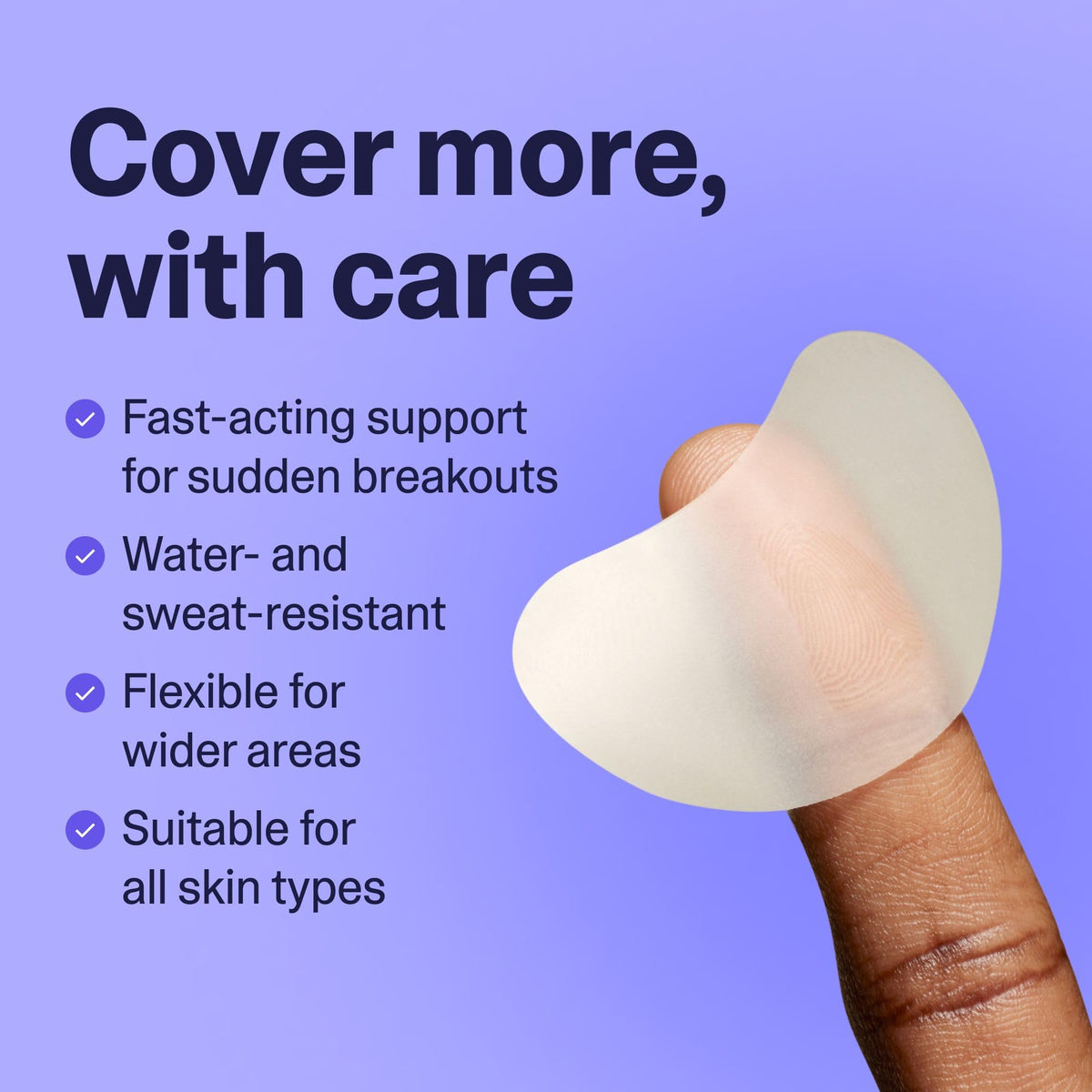 Curology patch applied on skin protecting blemish during wear