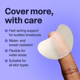 Curology patch applied on skin protecting blemish during wear