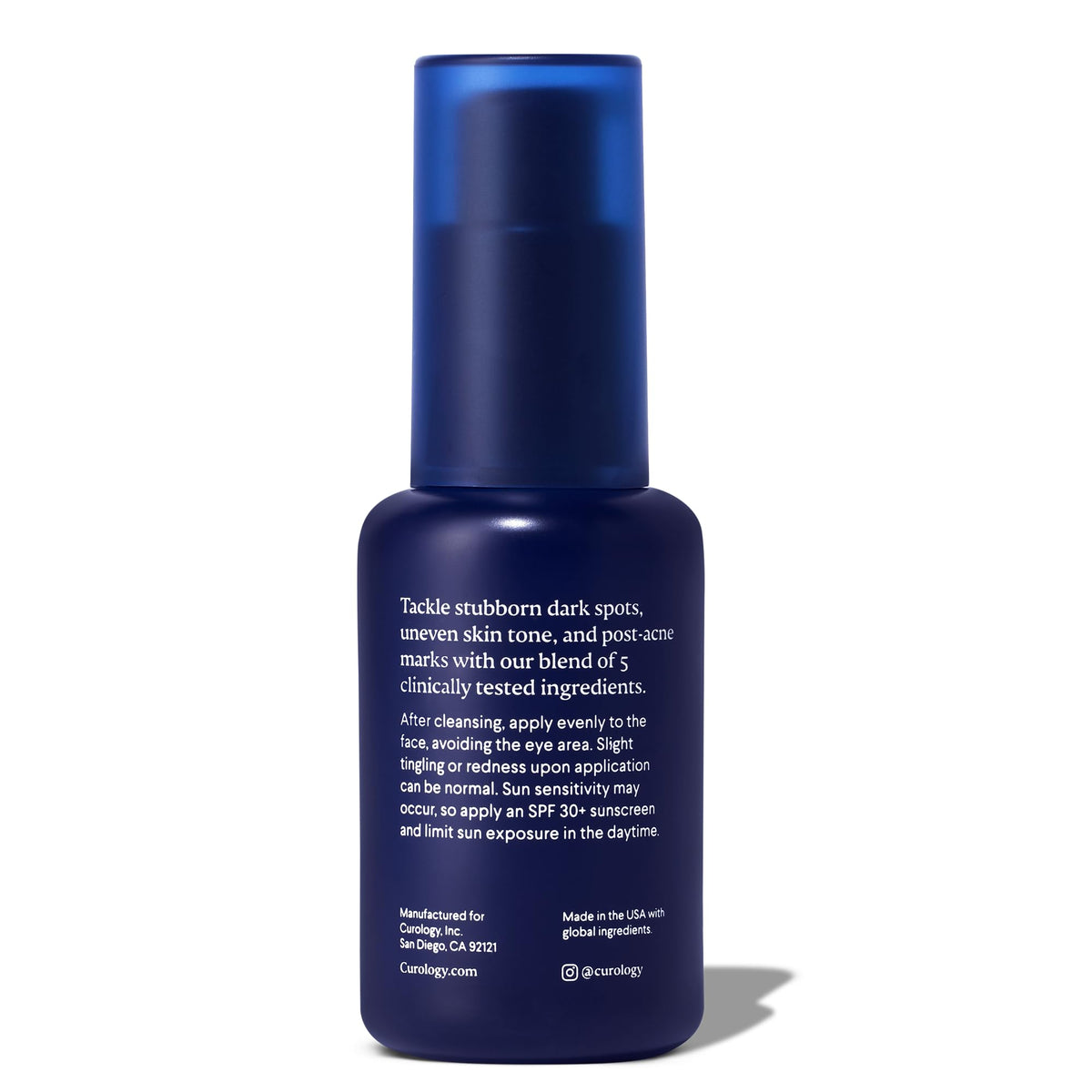 Curology dropper close-up dispensing serum, demonstrates easy application