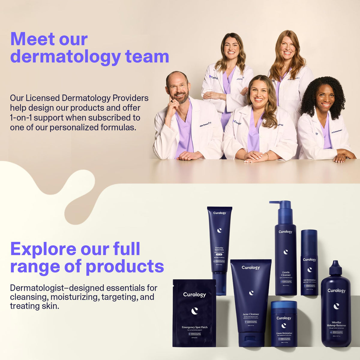 Curology products in hand to show compact 60-day supply and easy portability