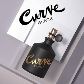 Back label detail of Curve Black showing ingredients and manufacturing info