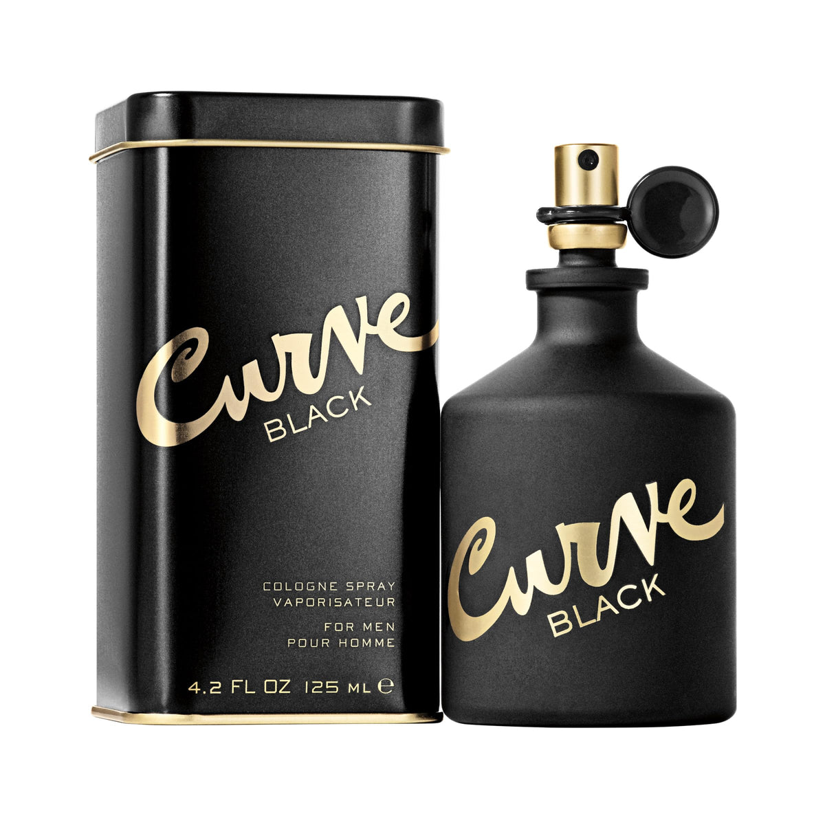 Curve Black front bottle view showing sleek design and confident presence