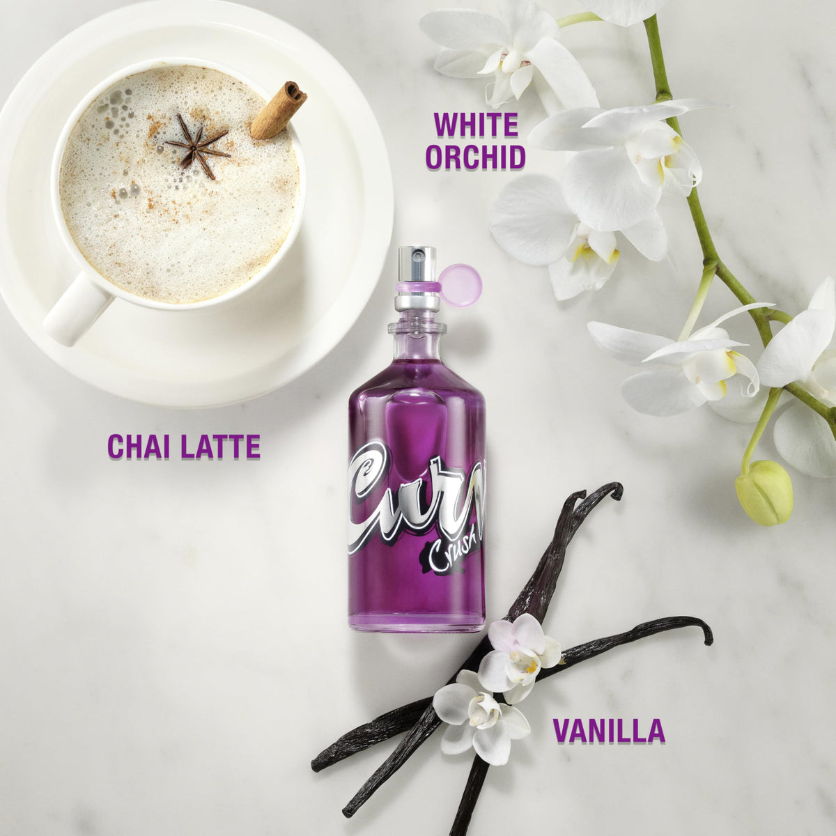 Curve bottle angled to highlight label and stylish design benefits