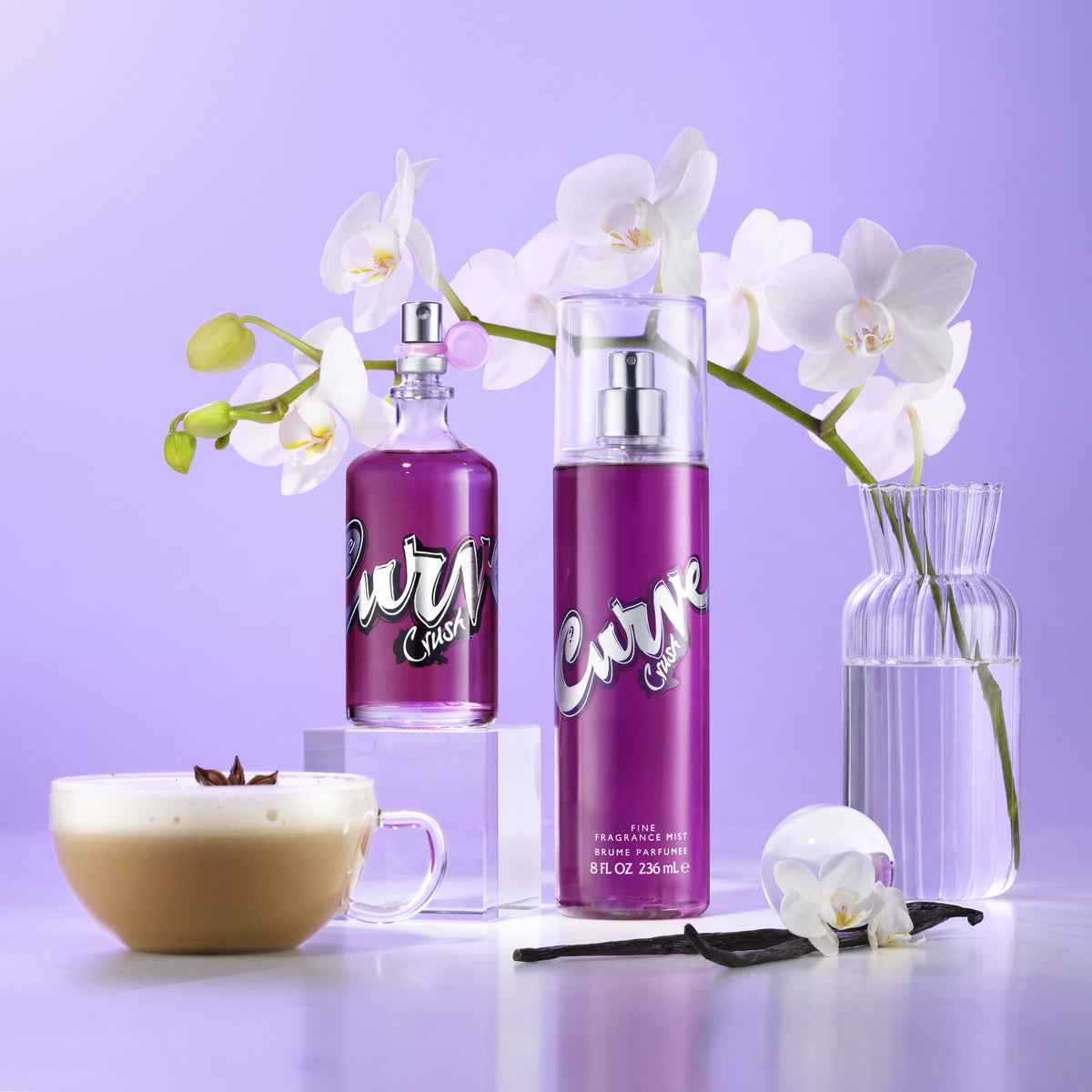 Curve Crush fine mist on skin highlighting quick-dry texture and subtle scent