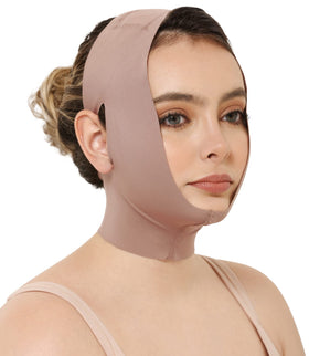 CURVEEZ front view chin strap shown flat, demonstrates supportive fit