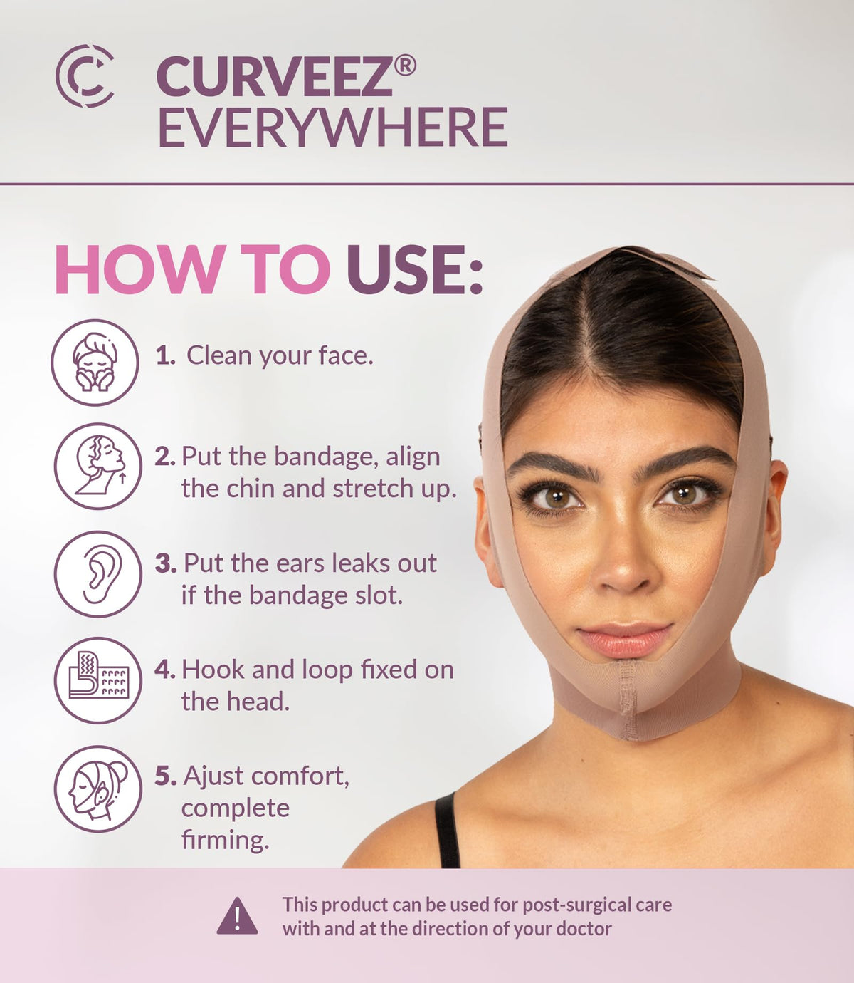 CURVEEZ product label and care instructions showing fabric details