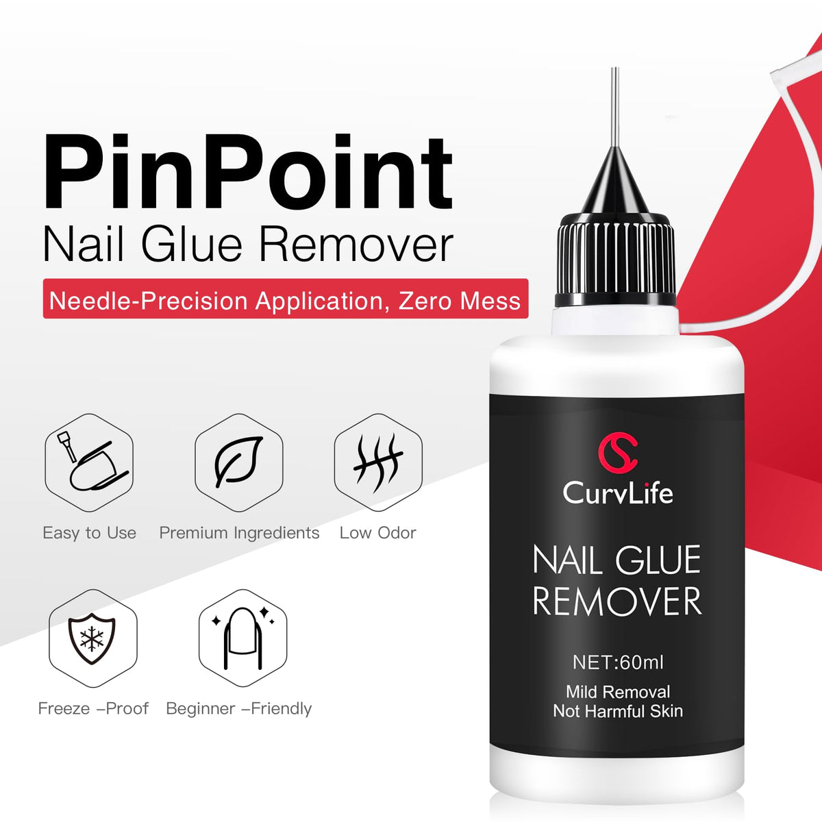 CurvLife close-up of pinpoint nozzle delivering small drops for precise application benefit