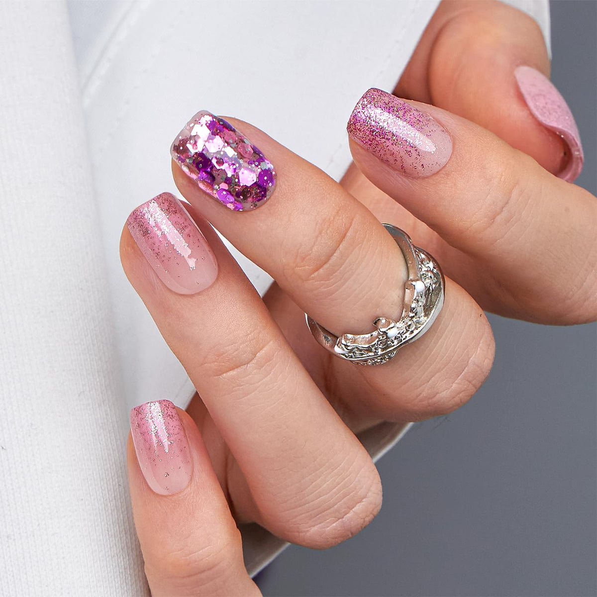 CurvLife close-up of soft-gel polish finish, durable natural-looking shine