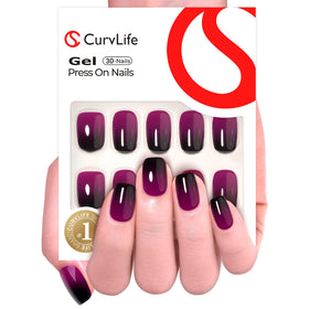 CurvLife close-up of French-tip detail highlighting handcrafted gel finish