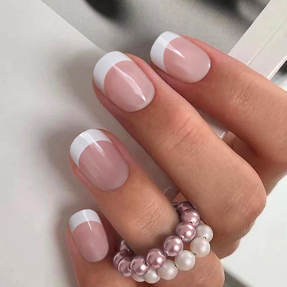 CurvLife front packaging showing 30-piece apricot French nails and benefits of salon finish