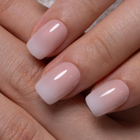 CurvLife front packaging showing ombre square nails and kit contents for quick salon look
