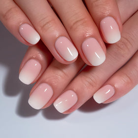 CurvLife front packaging showing nude ombré nails and tools benefits quick setup