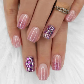 CurvLife front packaging showing multicolor square press-on nails and tools, easy styling