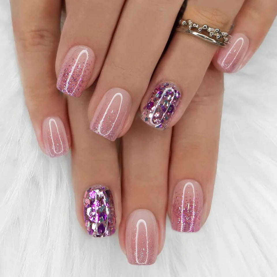 CurvLife front packaging showing multicolor square press-on nails and tools, easy styling