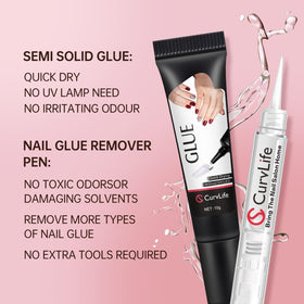 CurvLife semi-solid glue gel texture close-up illustrating smooth application