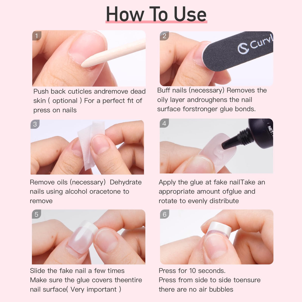 CurvLife manicure lifestyle shot with finished press-on nails showing long-lasting wear