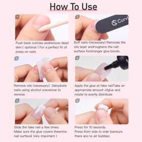 CurvLife manicure lifestyle shot with finished press-on nails showing long-lasting wear