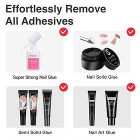 CurvLife bottle on vanity with nails and tools, organized kit for at-home removal benefit