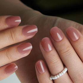 CurvLife press on nails on hand showing comfortable fit and polished style