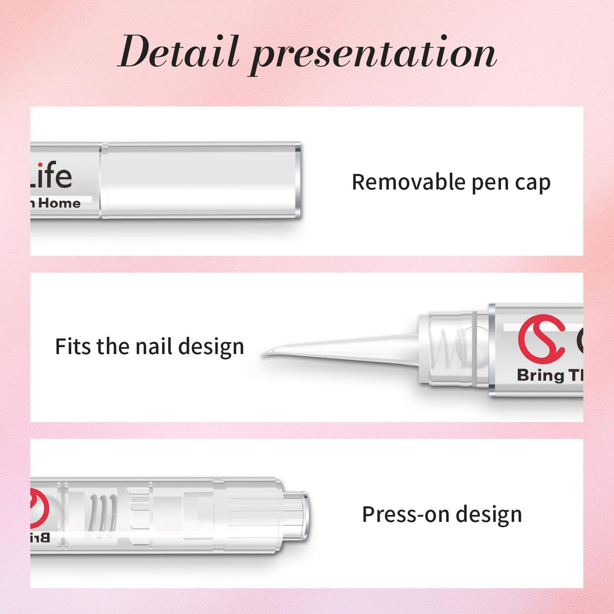 CurvLife pen label and ingredients showing acetone-free formula for gentler nails