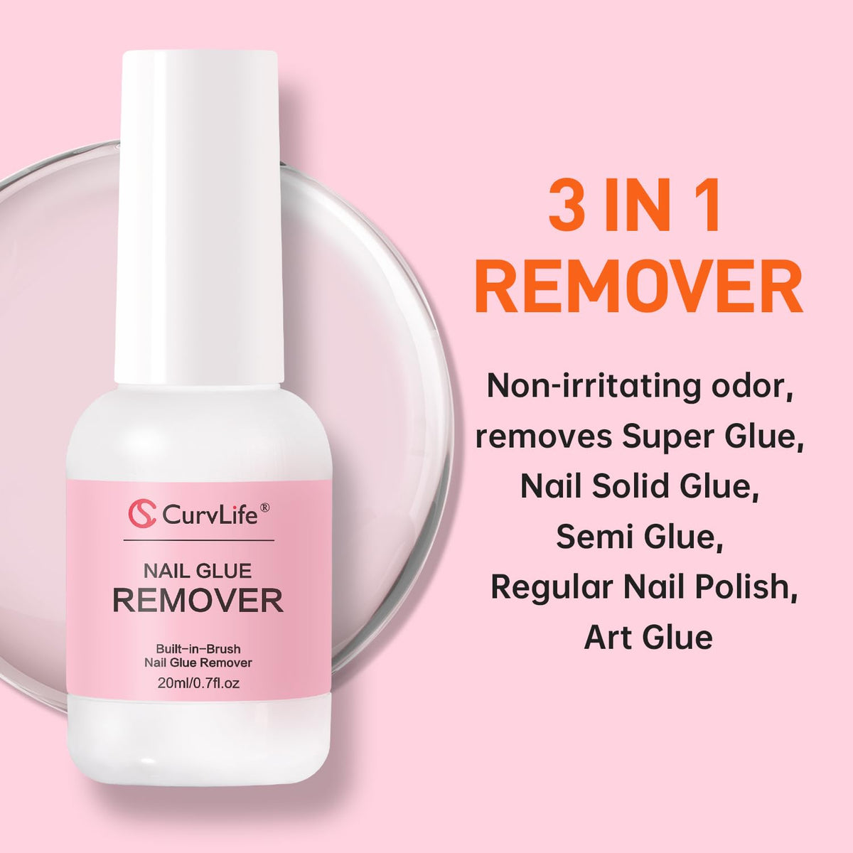CurvLife fine brush applicator close-up for precise glue application