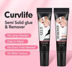CurvLife semi-solid glue gel close-up texture for controlled, bubble-free application