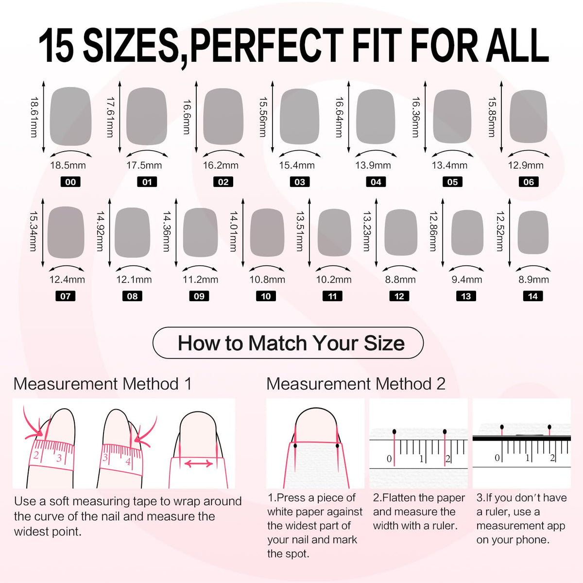 CurvLife sizing layout showing 12 sizes for a customized fit and easy selection
