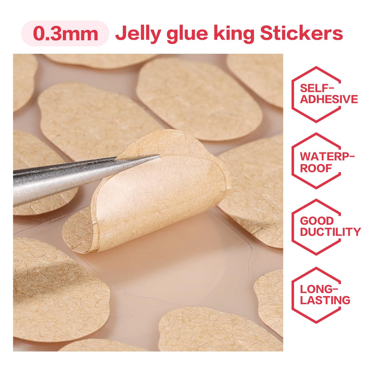 CurvLife layout of 12 sizes across a sheet illustrating precise fit for each nail