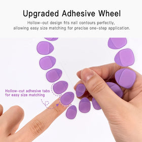 CurvLife TabQueen in-hand application demonstrating easy peel and fast placement