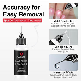 CurvLife included tools and manual laid out for neat press-on nail prep