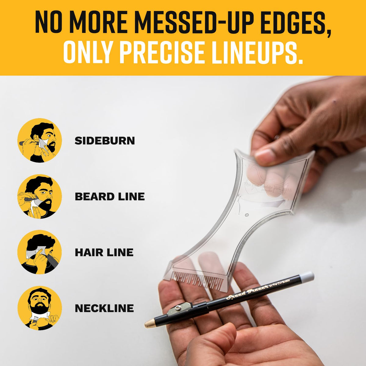 The Cut Buddy PLUS with white tracer pencil and sharpener for accuracy