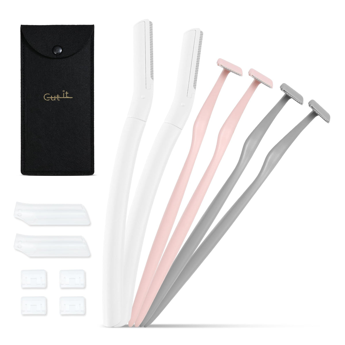 Cut it front packaging showing the razor set and included tools for precision grooming