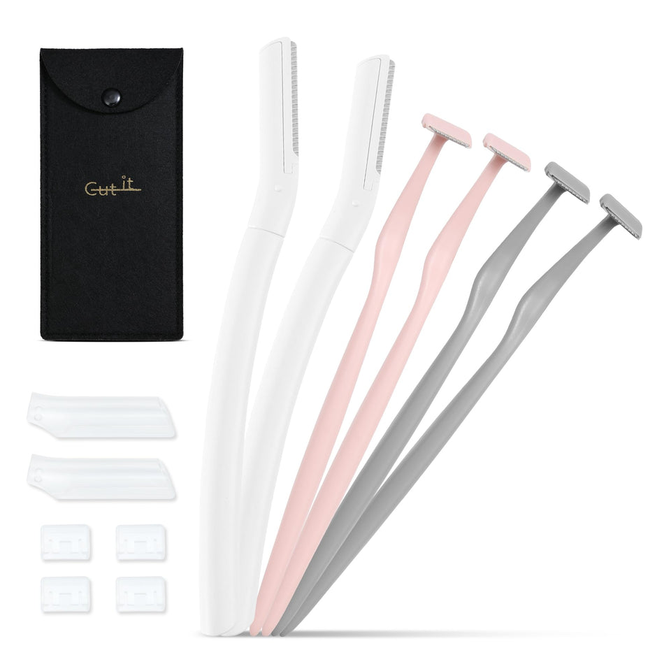 Cut it front packaging showing the razor set and included tools for precision grooming