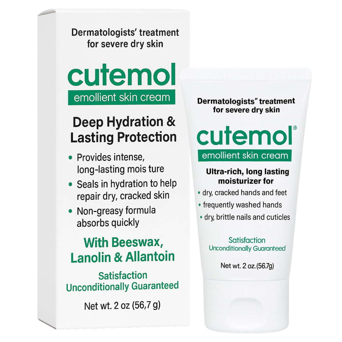 Cutemol front packaging 2 oz tube showing compact travel-friendly design and protection