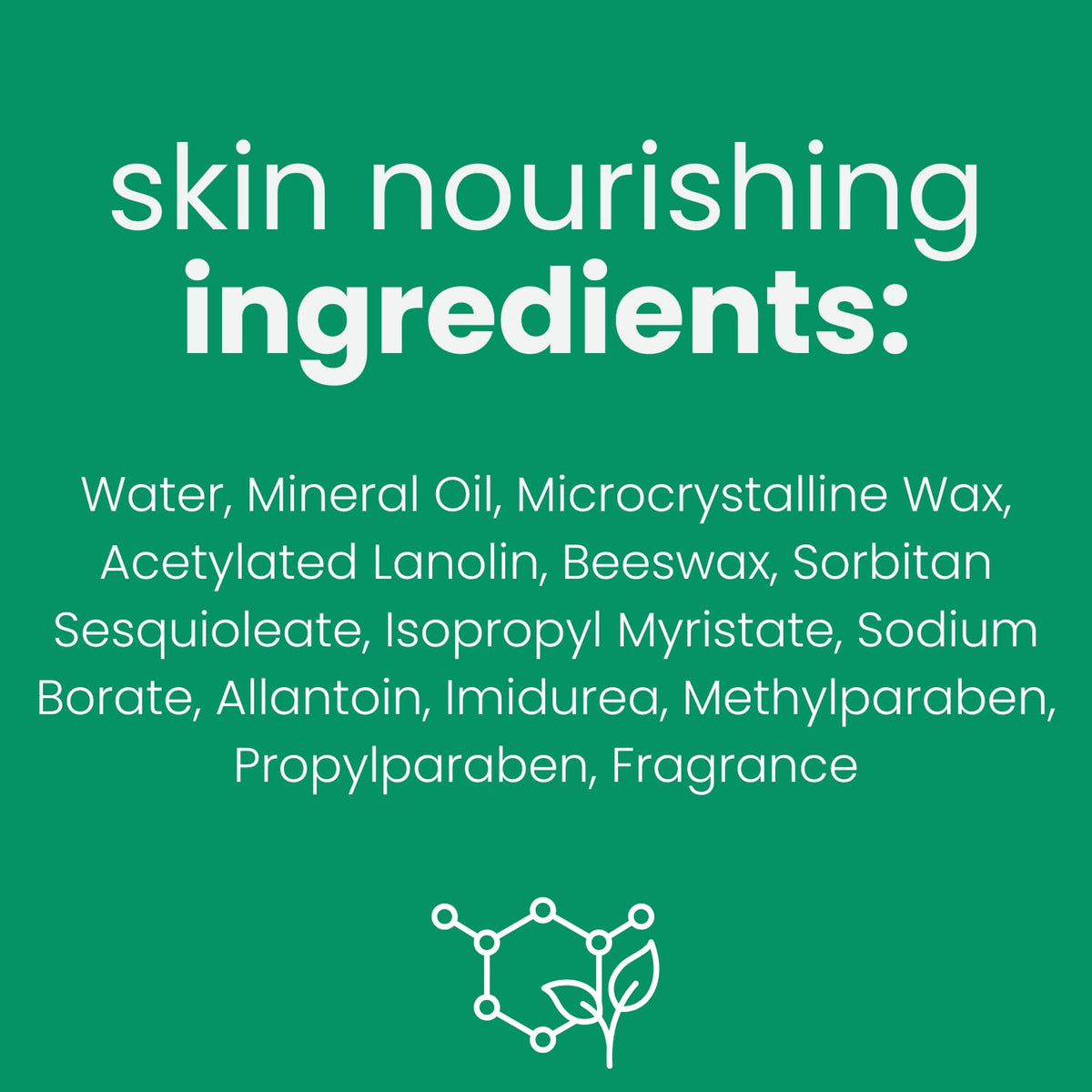 Cutemol ingredient label close-up highlighting beeswax, lanolin, and allantoin benefits