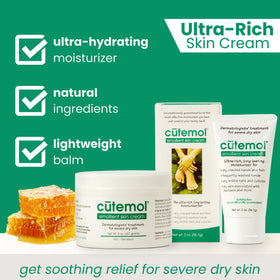 Cutemol cream texture close-up revealing smooth emollient for fast spreading