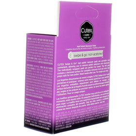 Hand using Cutex pad to remove polish demonstrating quick cleanup benefit