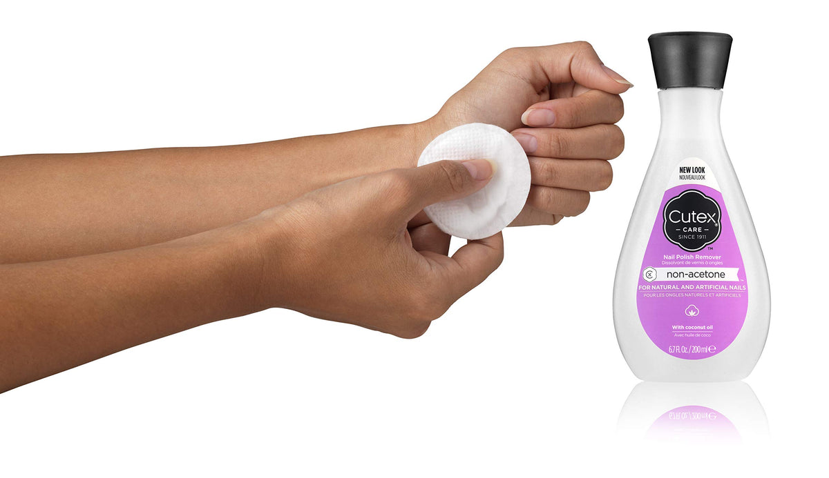 Cutex non-acetone close-up of liquid texture highlighting gentle formula